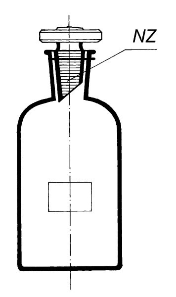 Flaša kyslíkovka podľa Winklera na určenie vody