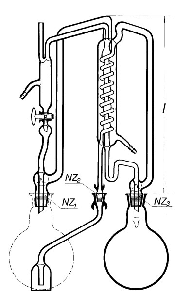 Prístroj destilačný na nepretržitú destiláciu a redestiláciu vody